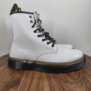 Dr Martens Zavala Womens White Size 7 Y2K Leather Combat Boots